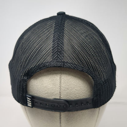 Neff Trucker Hat Black OSFM Mickey Mouse Disney Patch Mesh Snapback Flat Bill