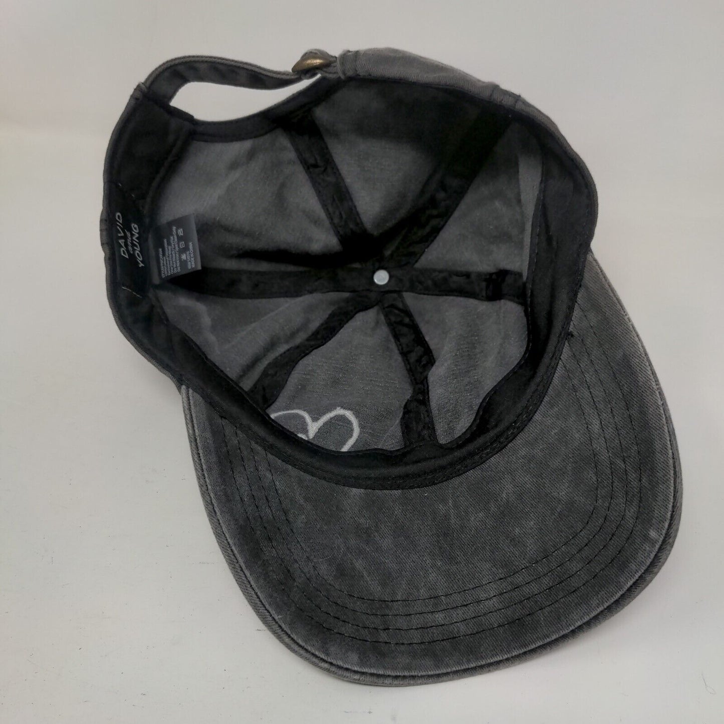 Love Slideback Hat Gray OSFM Embroidered Adjustable David And Young