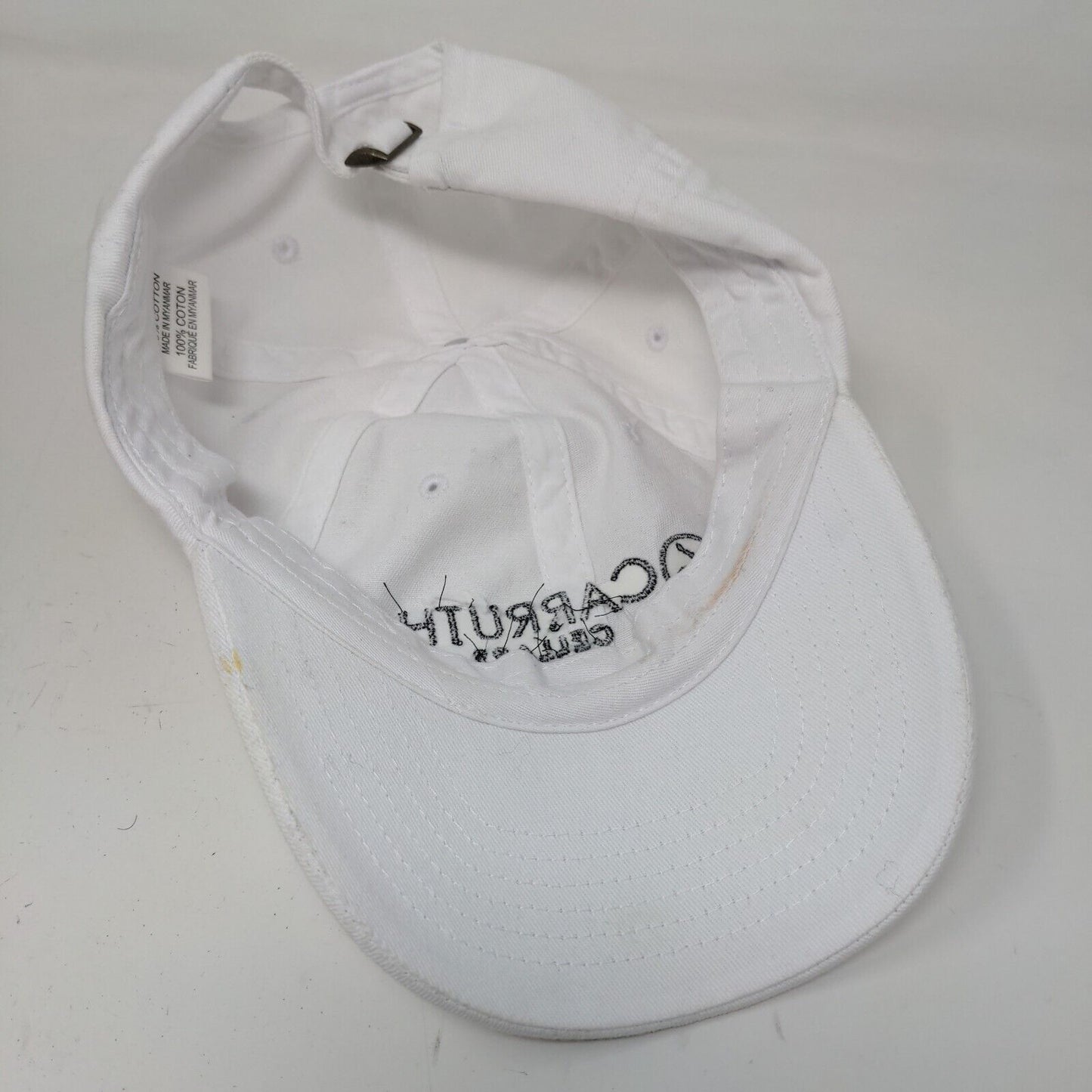 Carruth Cellars Men's Slideback Hat White Embroidered Logo 100% Cotton