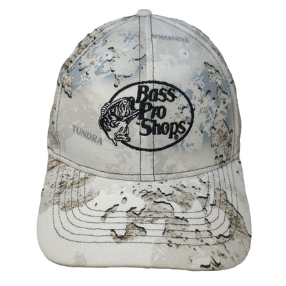 Bass Pro Shops Snapback Hat White One Size Tundra Camo Fishing Hunting Logo