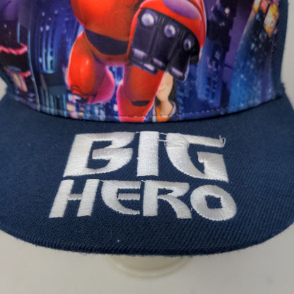 Big Hero 6 Boy's Snapback Hat Blue Adjustable Graphic All Over Print