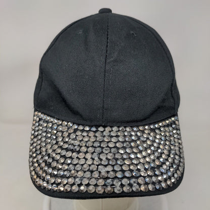 Something Special Strapback Hat Black One Size Bling Rhinestone Blank Cotton