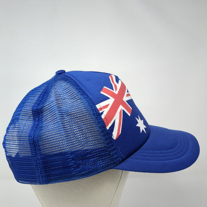 Flag of Australia Snapback Mesh Back Trucker Hat Blue One Size Solid