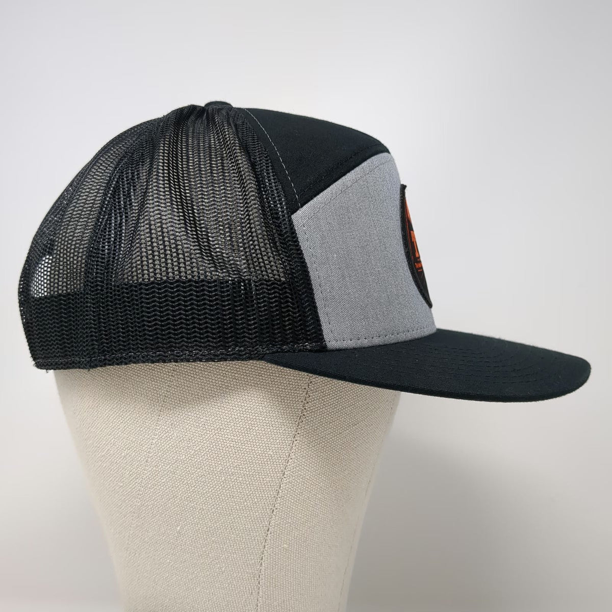 Richardson Trucker Hat Black Gray Orange One Size Teton Valley Composite Patch