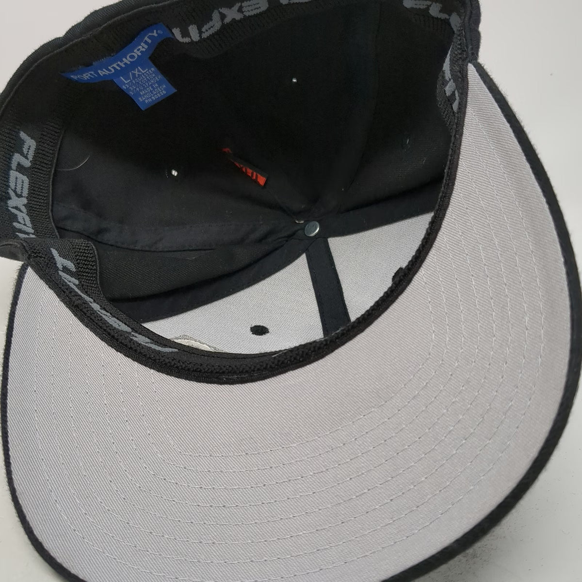 Port Authority Baseball Cap Black XL MQ Power Flexfit Stretch Fit Hat Logo