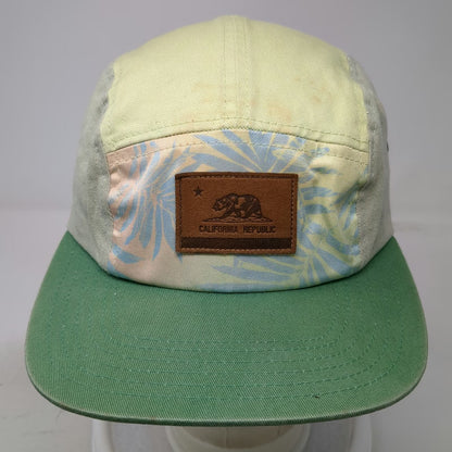 Locale 5 Panel Hat Green Yellow One Size California Republic Bear Palm Leaf