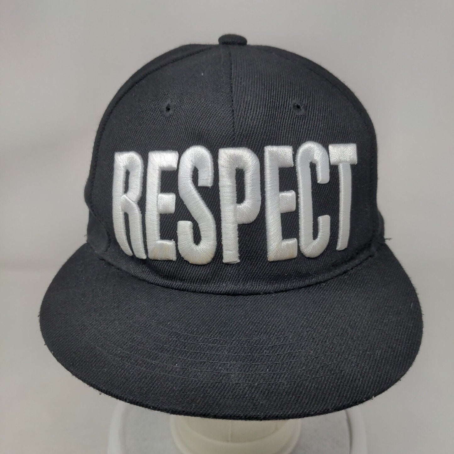 Respect Snapback Hat Black OSFA Adjustable Embroidered New League 6 Panel