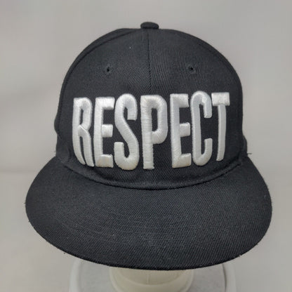 Respect Snapback Hat Black OSFA Adjustable Embroidered New League 6 Panel