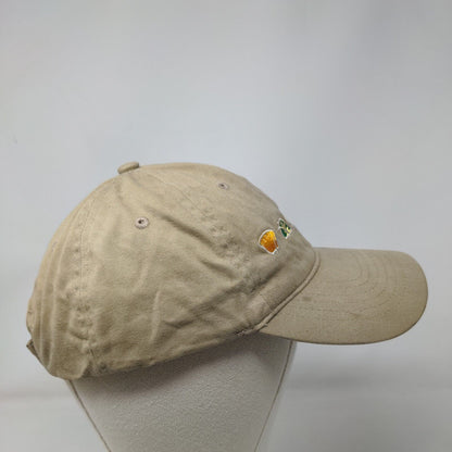Organic Gas-Friendly To Gas-Free Strapback Hat Tan One Size Embroidered