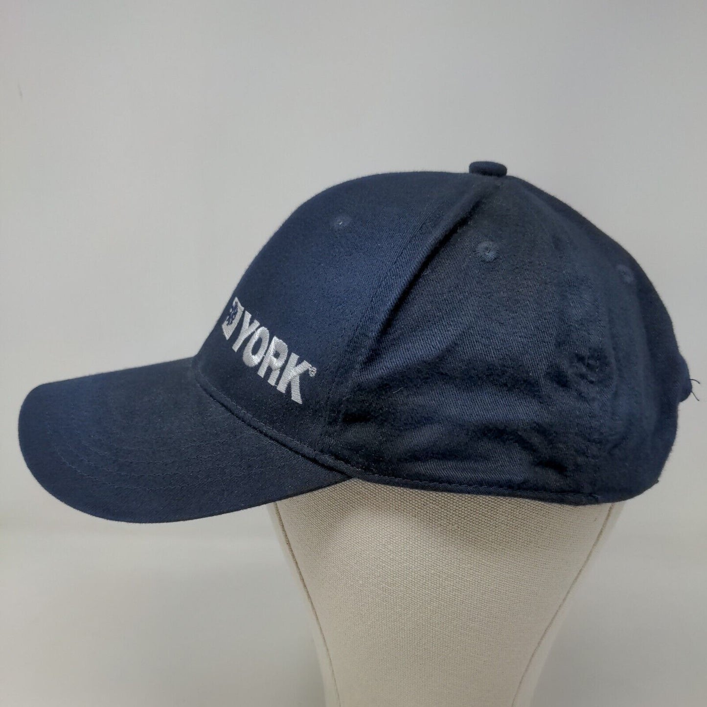 Unbranded Men's Strapback Hat Blue Embroidered York Logo 100% Cotton