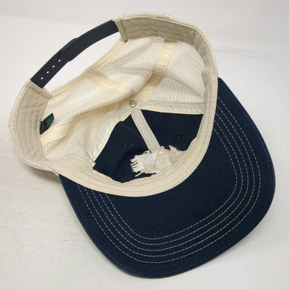 District Trucker Hat Blue One Size Snapback Mesh Cabin Dirt Floor Embroidered