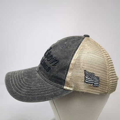 MAX Trucker Hat Gray One Size Melton Truck Lines American Flag Mesh Snapback Hat