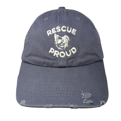 Rescue Proud Slideback Baseball Cap Blue One Size Adjustable Distressed District