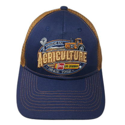 Hiphic Trucker Hat Blue One Size Agriculture Les Schwab Tires Snapback Mesh