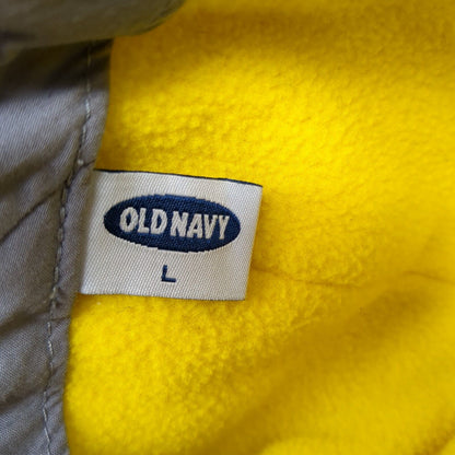 Old Navy Strapback Hat Gray Large Adjustable Embroidered Fleece Lined Nylon