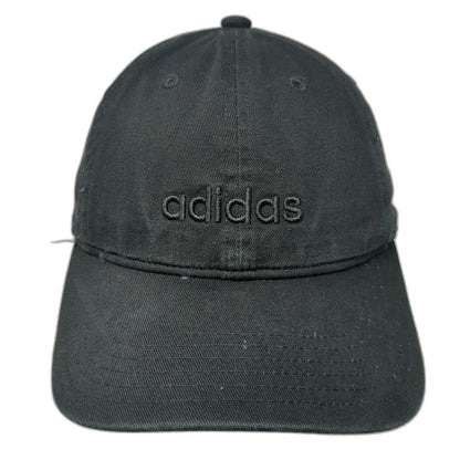 adidas Baseball Cap Black One Size Strapback Tonal Embroidery Curved Brim Hat