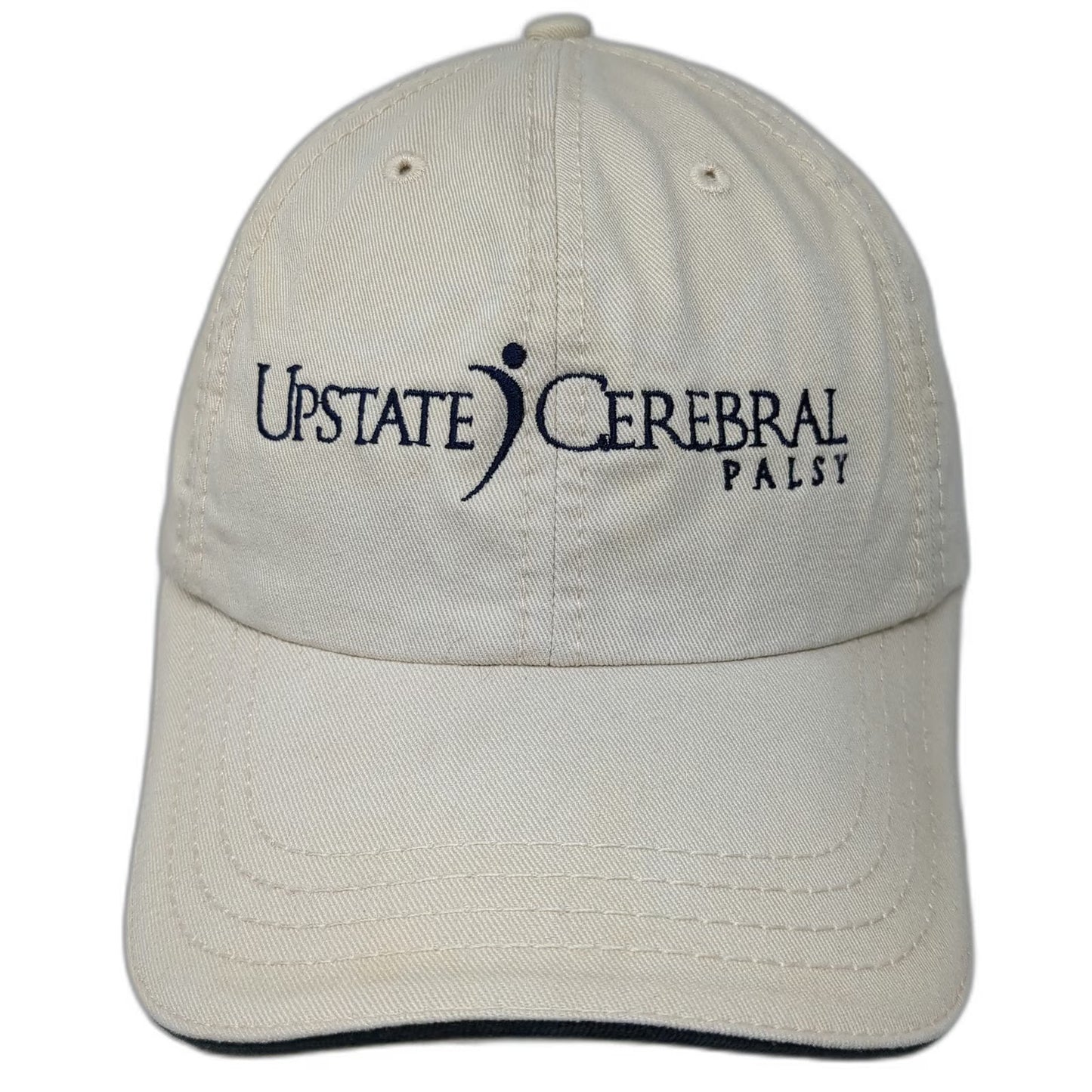 American Dry Goods Baseball Cap Beige Blue One Size Upstate Cerebral Palsy Hat