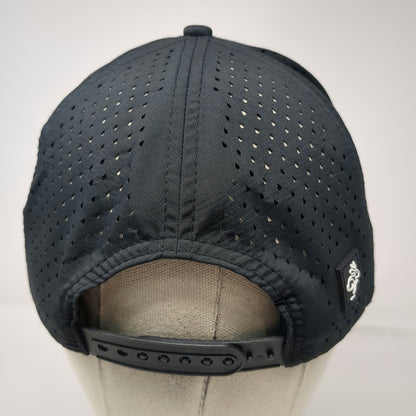 Jackalope Trucker Hat Black One Size Laser Perforated Mesh Snapback Rubber Patch