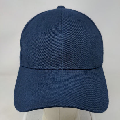 Unbranded Strapback Hat Blue One Size Adjustable Solid 6 Panel Blank
