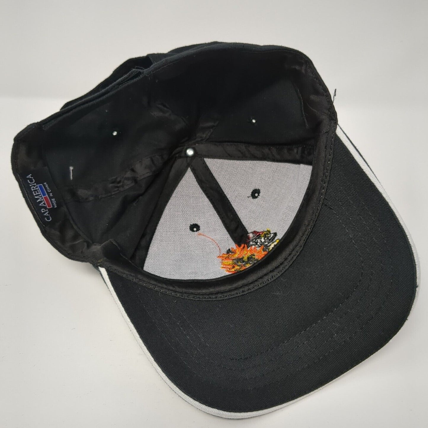 Cap America Strapback Hat Black One Size Embroidered Logo Adjustable