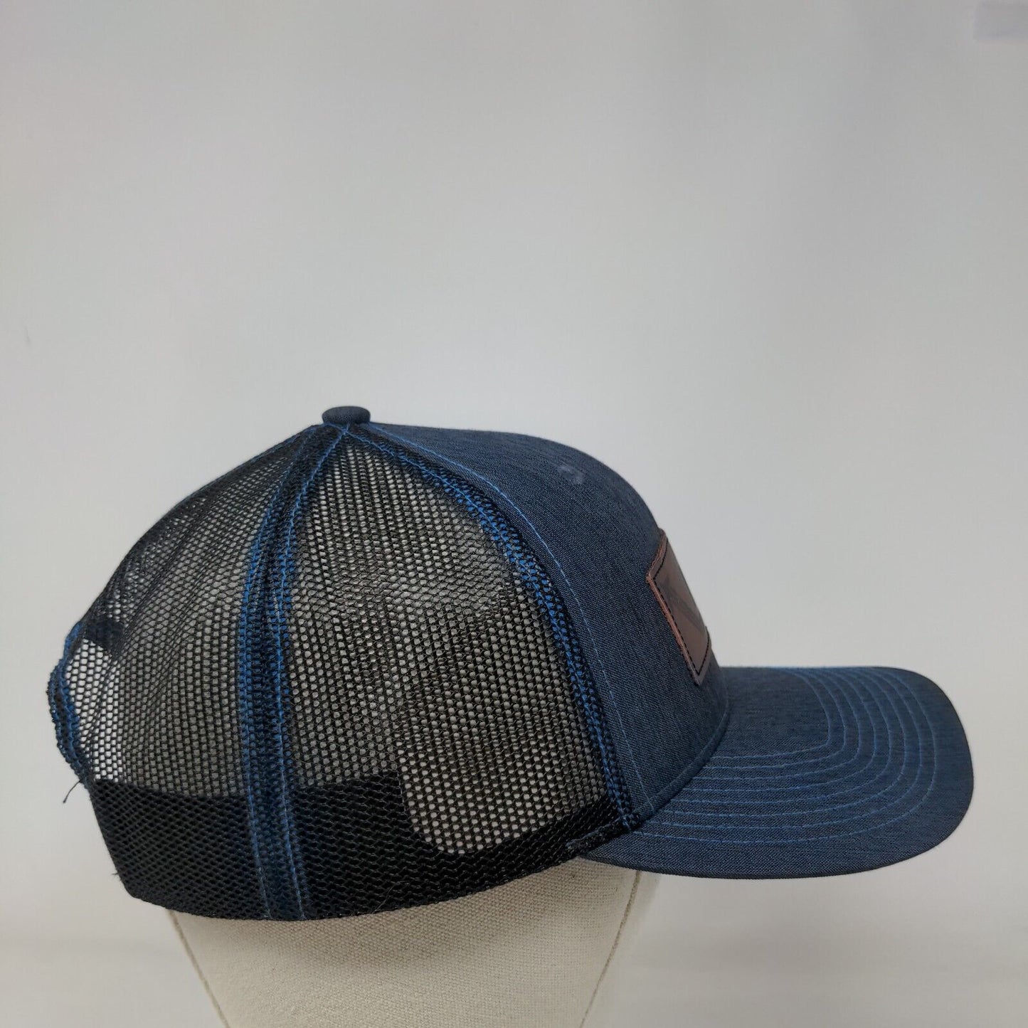 Marten Snapback Trucker Hat Blue One Size Adjustable Patch Mesh Back Gator Garb