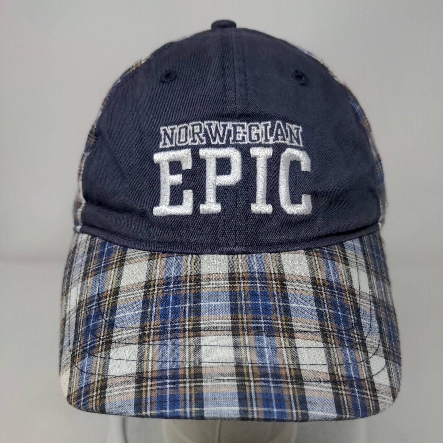 Norwegian Epic Strapback Hat Multi One Size Embroidered Plaid Sherry