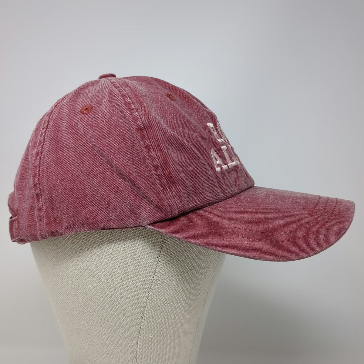 HC Baseball Cap Red White One Size Rose All Day Embroidered Strap Cotton Hat