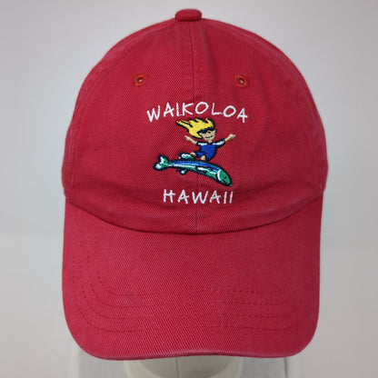 Waikola Hawaii Strapback Hat Red One Size Adjustable Embroidered Ouray Cotton