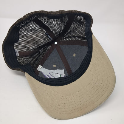 TW Garage Doors Fitted Trucker Hat Brown XL Embroidered Mesh Back Richardson
