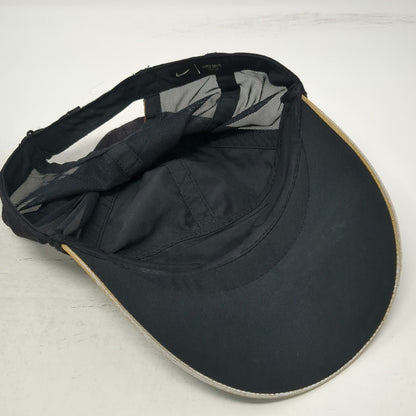 Nike Baseball Cap Black One Size Mesh Back Reflective Gold Swoosh Running Hat