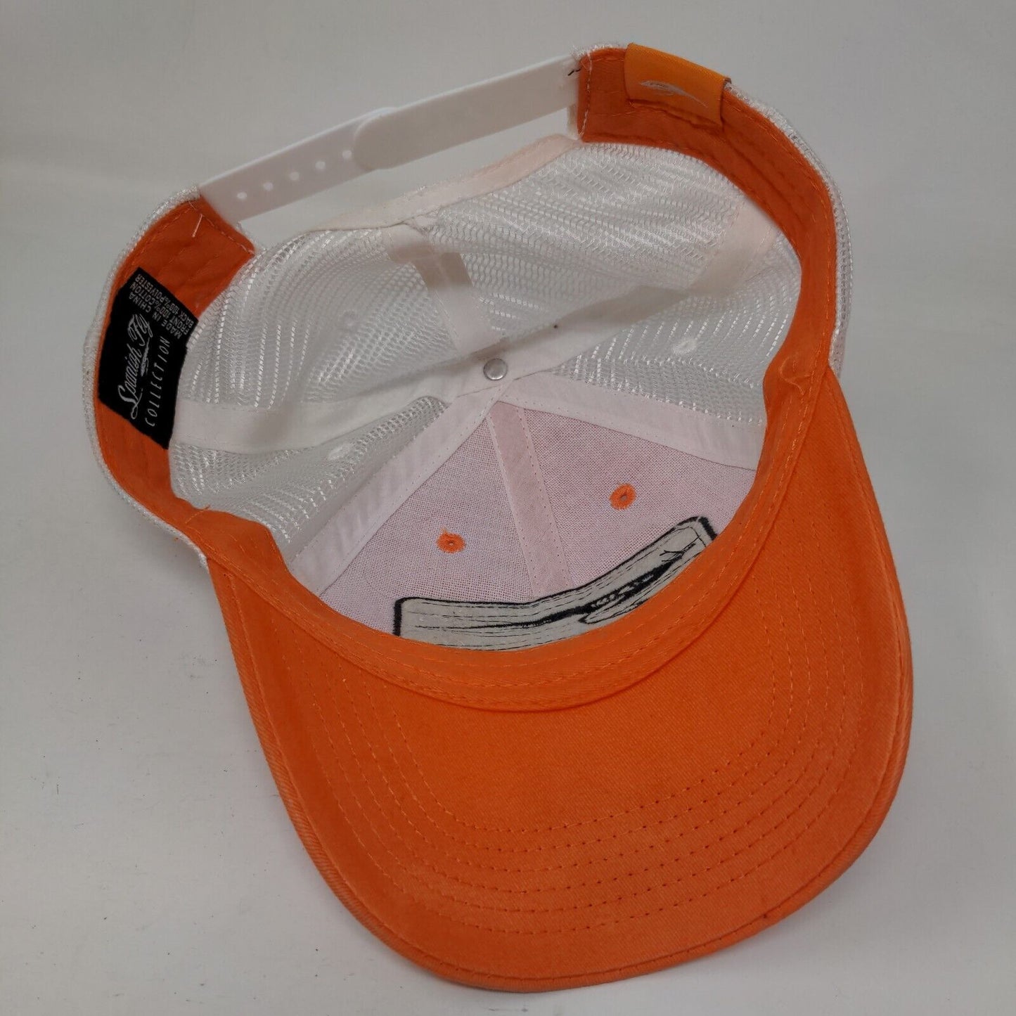 Spanish Fly Snapback Mesh Back Trucker Hat Orange One Size Colorblock Fishing