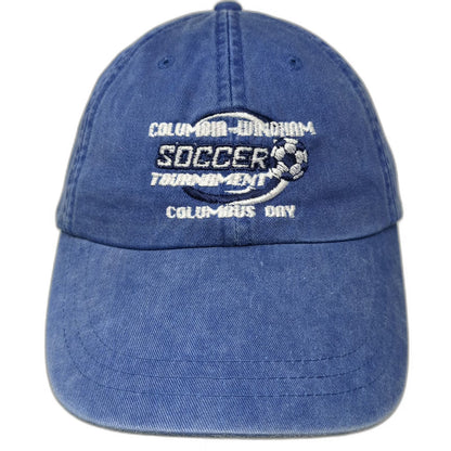 Adams Baseball Cap Blue OSFM Columbia Windham Soccer Columbus Day Strapback Hat