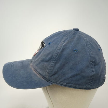 Cabela's Blue Baseball Cap One Size Embroidered Patch USA Flag Strapback Hat