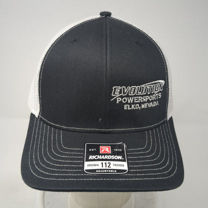Evolution Powersports Elko Nevada Trucker Hat Black OS Adjustable Richardson