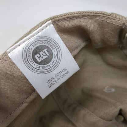 Caterpillar Baseball Cap Beige Black One Size Embroidered Logo Strapback Hat