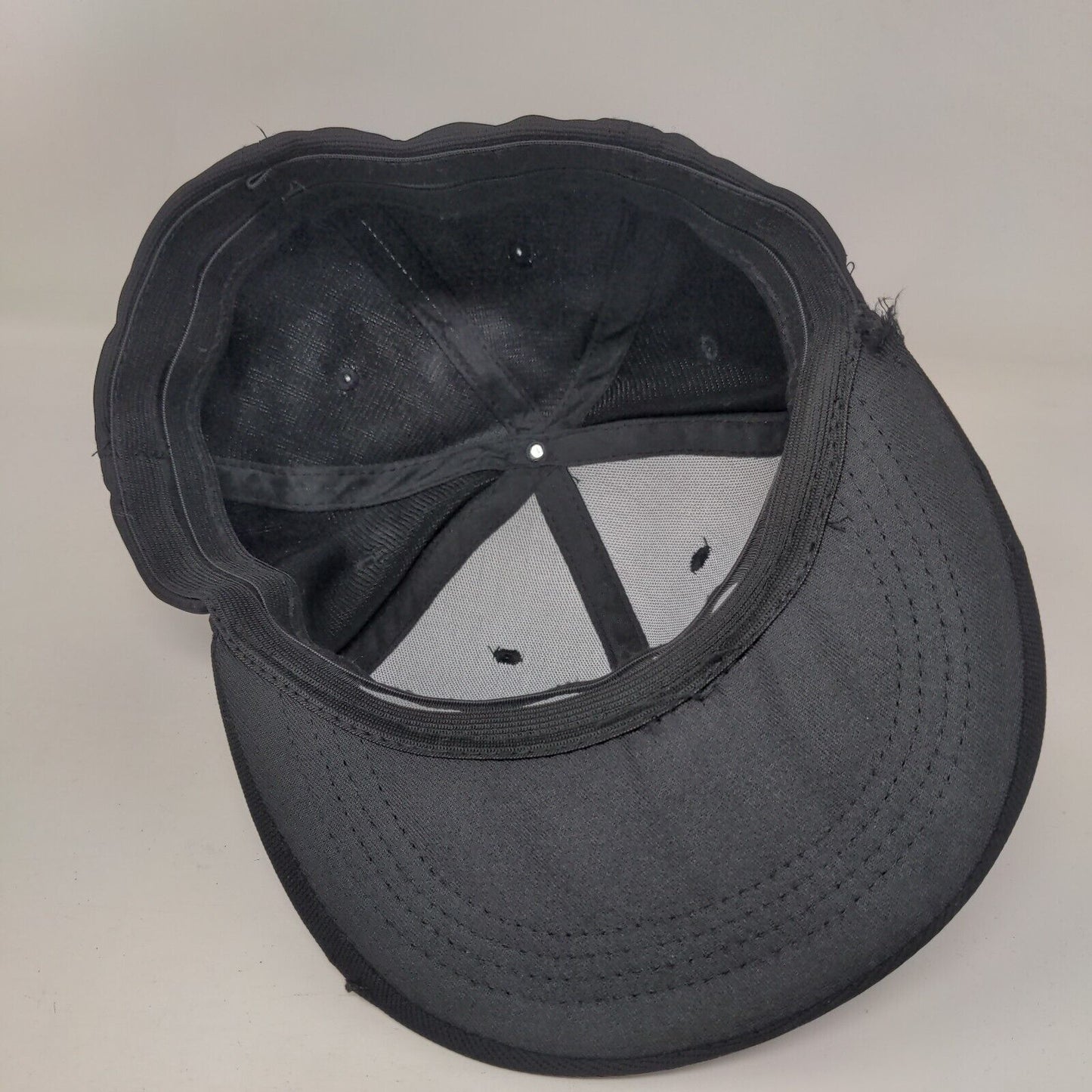 Unbranded Fitted Hat Black One Size Lightweight Vented Holes 6 Panel Blank