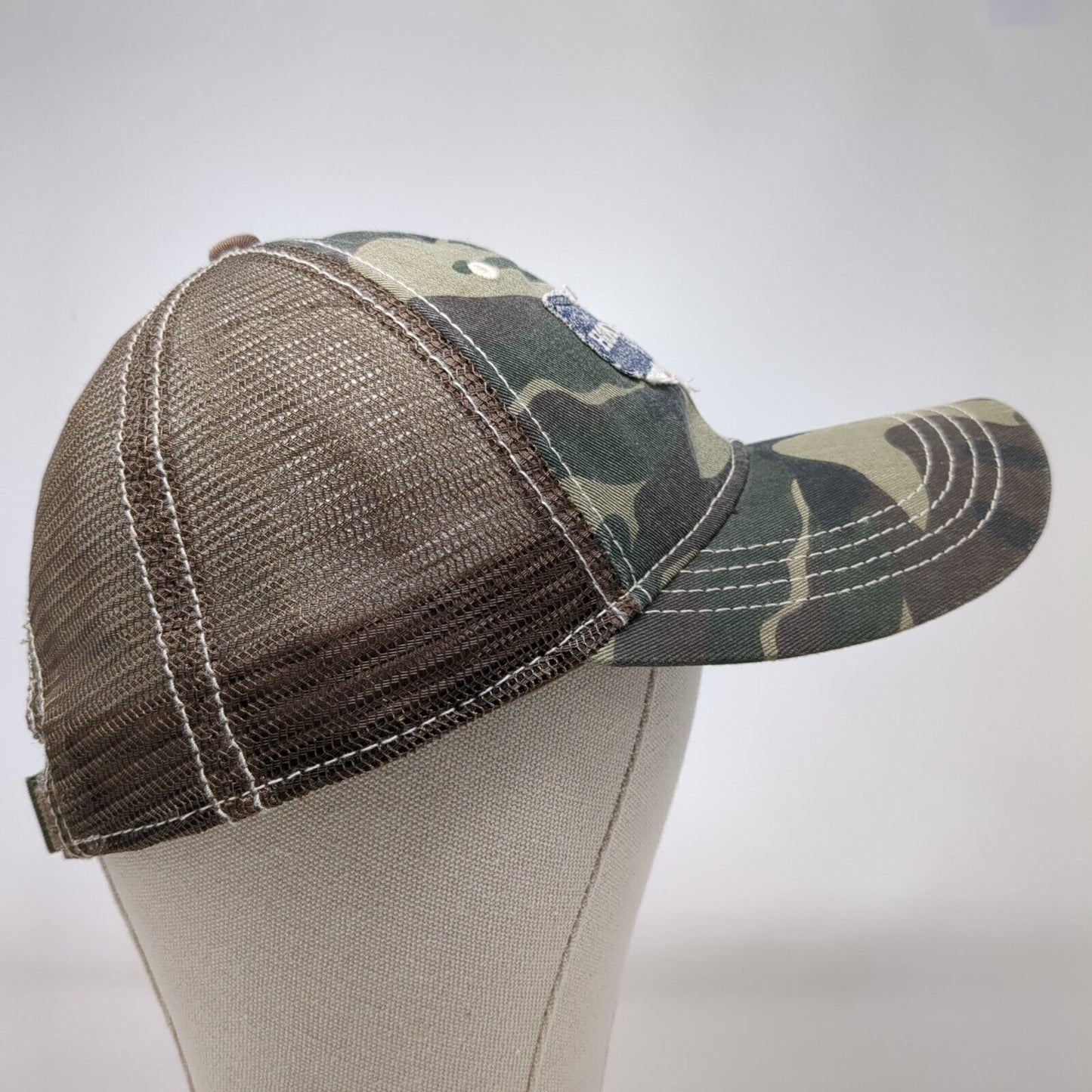 Home USA Flag Patch Strapback Trucker Hat Camo One Size Mesh Back