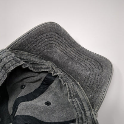 KNG Slideback Hat Gray One Size Adjustable Vented Holes 6 Panel Blank Cotton