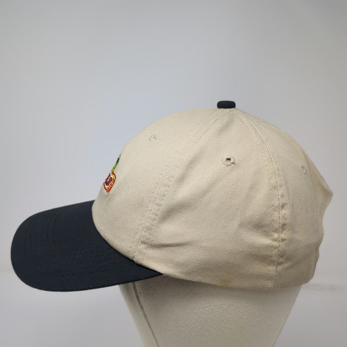 K-Products Snapback Hat Beige Black One Size DEKALB Seed Winged Corn Logo Cap