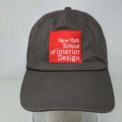 New York School of Interior Design Strapback Hat Gray OSFA Adjustable Hit Wear