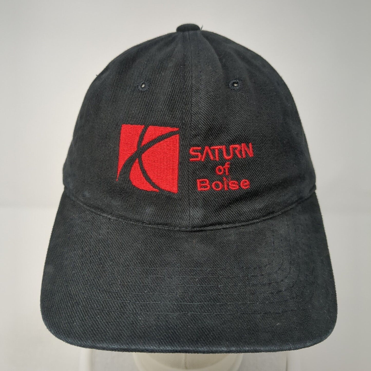 Saturn Of Boise Slideback Hat Black One Size Adjustable Embroidered Sportsman