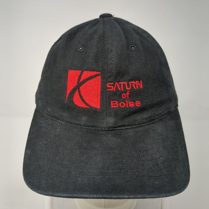 Saturn Of Boise Slideback Hat Black One Size Adjustable Embroidered Sportsman