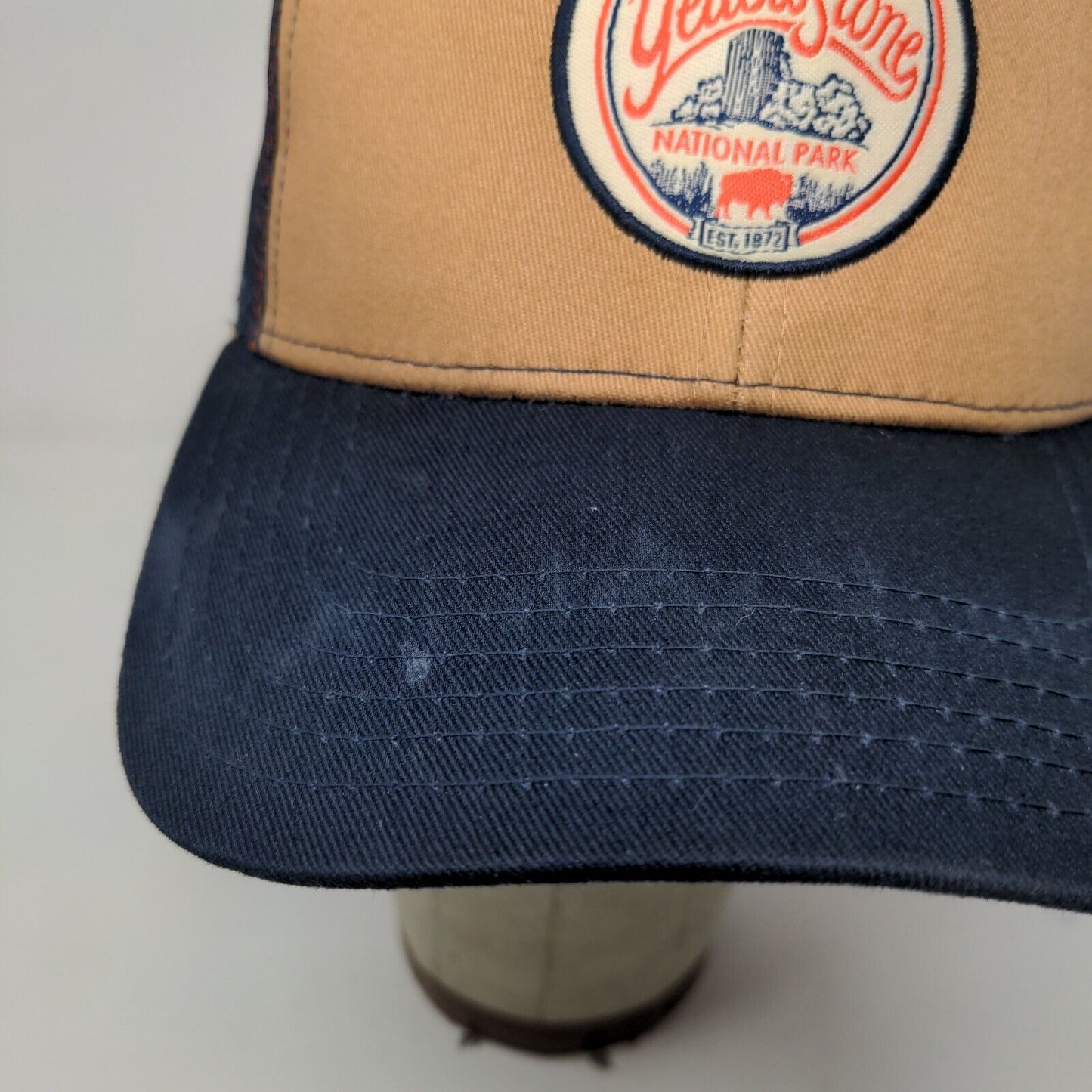 National Park Foundation Men's Snapback Mesh Back Hat Blue Yellowstone Logo