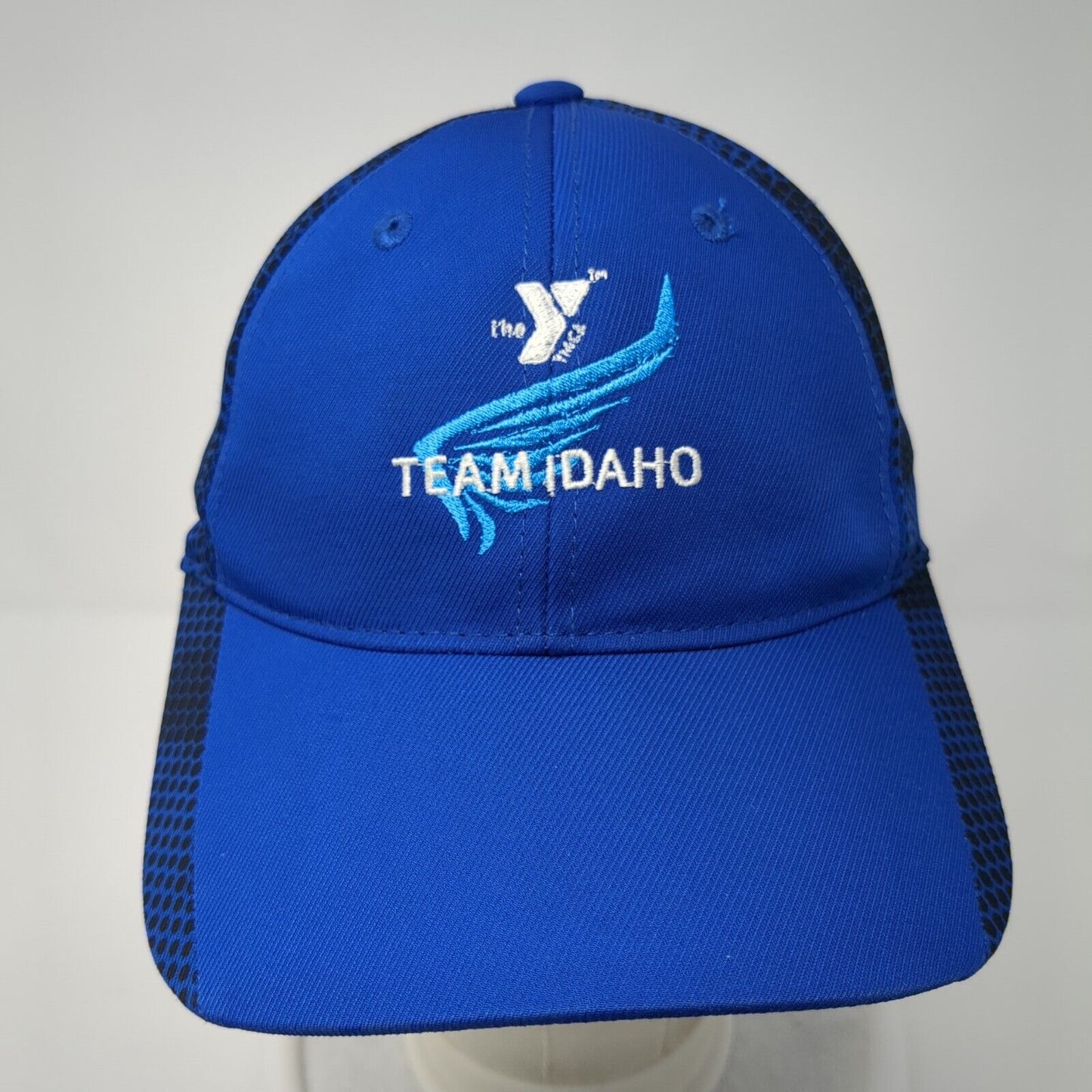 The YMCA Team Idaho Strapback Hat Blue One Size Embroidered Sport-Tek