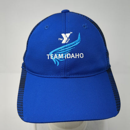 The YMCA Team Idaho Strapback Hat Blue One Size Embroidered Sport-Tek