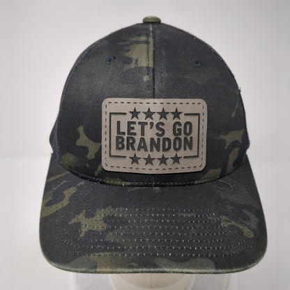Let's Go Brandon Patch Snapback Trucker Hat Camo One Size Mesh Back