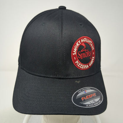 Flexfit Smoky Mountain Pizzeria Grill Black XL Baseball Cap Hat Fitted Logo