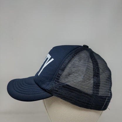 Salty Snapback Mesh Back Trucker Hat Blue OSFA Solid Adjustable HG