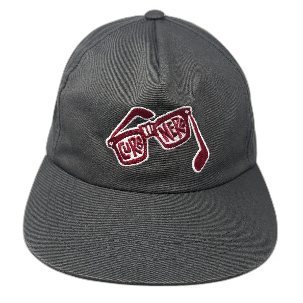 Yupoong 5 Panel Gray Snapback One Size Hat Lure Nerd Fishing Glasses Embroidery