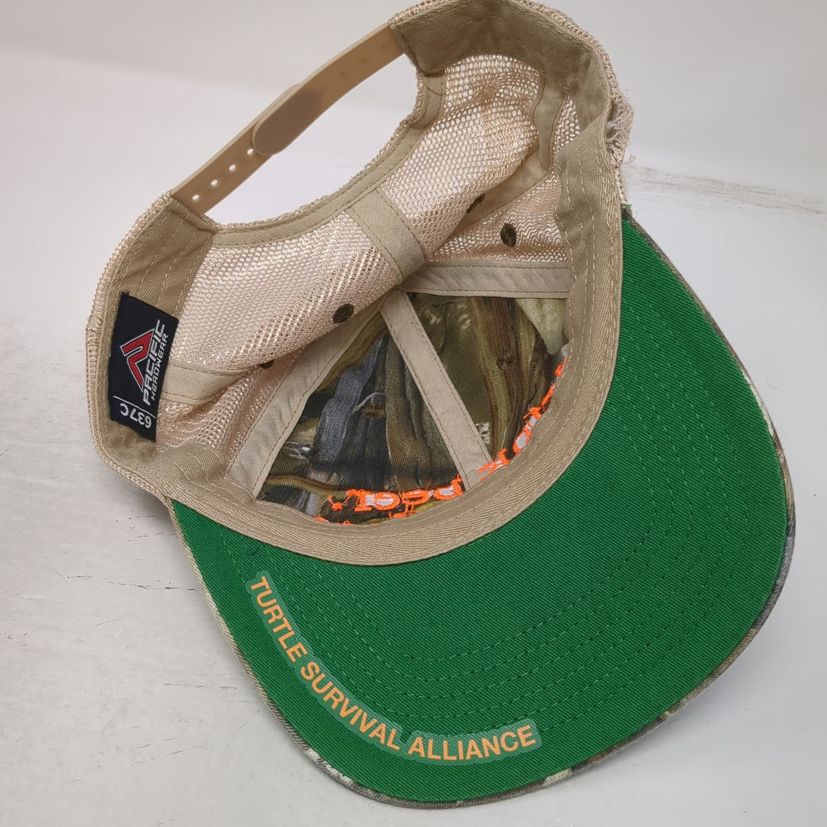 Pacific Headwear Trucker Hat Green One Size Camo Drink Beer Save Turtles Hat